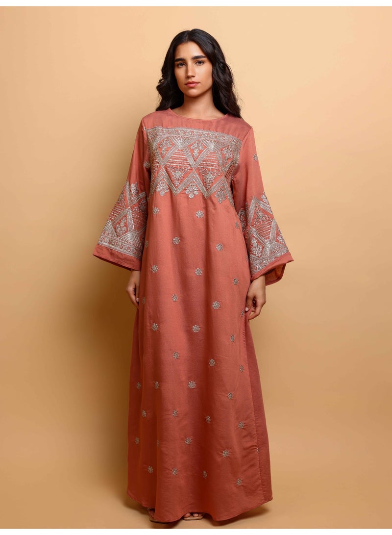 IKKXA Inaya Jalabiya IK4029 Orange - Image 4